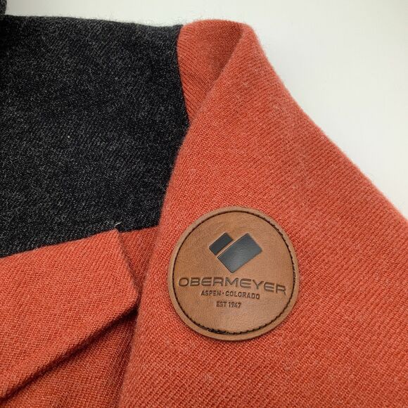 Obermeyer Mens Long Sleeve Full Zip Wool Blend Hoodie Jacket Orange Size XL - Picture 5 of 13